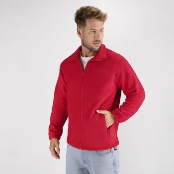 Chaqueta polar Diston adulto RPET — polar fleece RPET 280 g/m² anti-pilling, cuello alto, cremallera invisible en bolsillos, puños ribete elástico