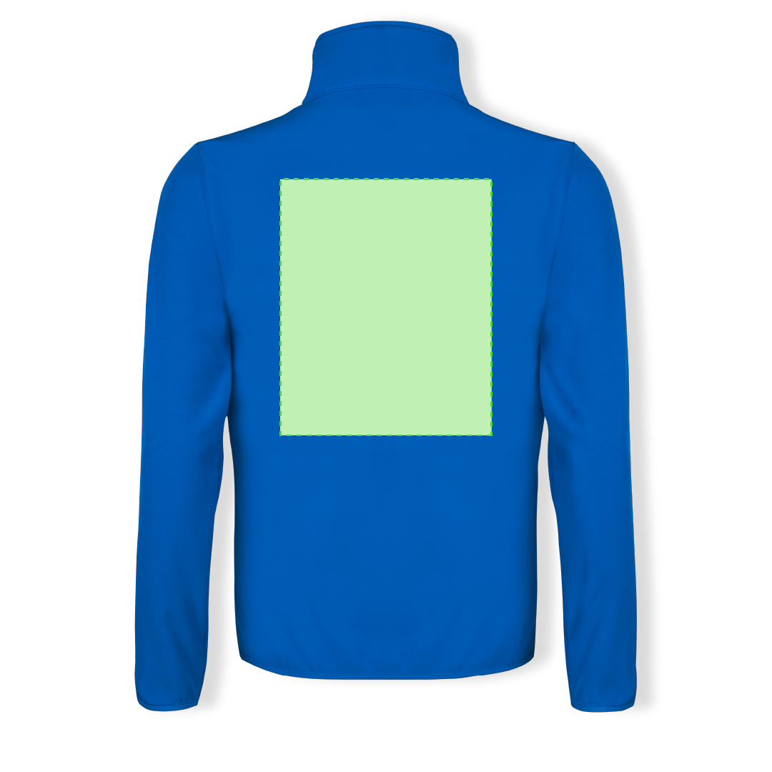 Chaqueta Scola adulto soft shell RPET doble capa — exterior soft shell RPET 92% poliéster/8% elastano + interior microfleece RPET 300 g/m²