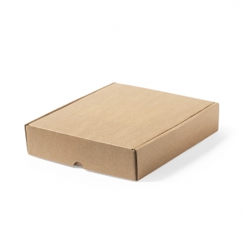 Caja de presentación mediana en cartón corrugado kraft — 21x25x5 cm, formato plano de la gama kraft