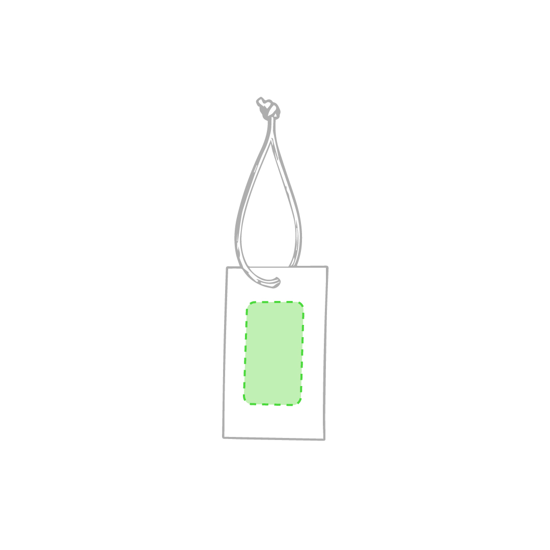 Hangtag de presentación en cartón reciclado kraft con cuerda elástica marrón a juego — 5x8 cm