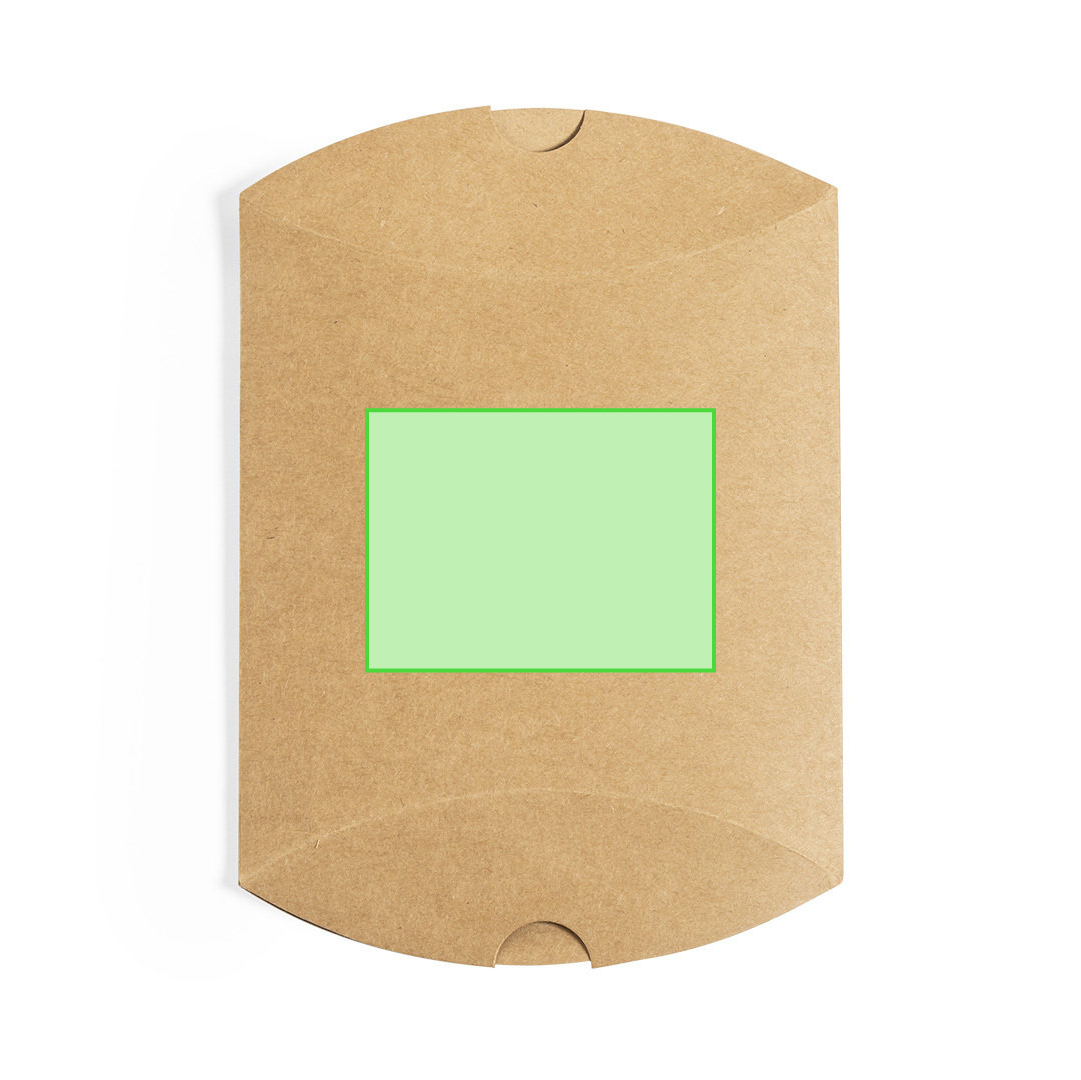 Estuche de presentación mediano en cartón reciclado kraft — 14,5x12,7x3,7 cm, el estuche compacto kraft