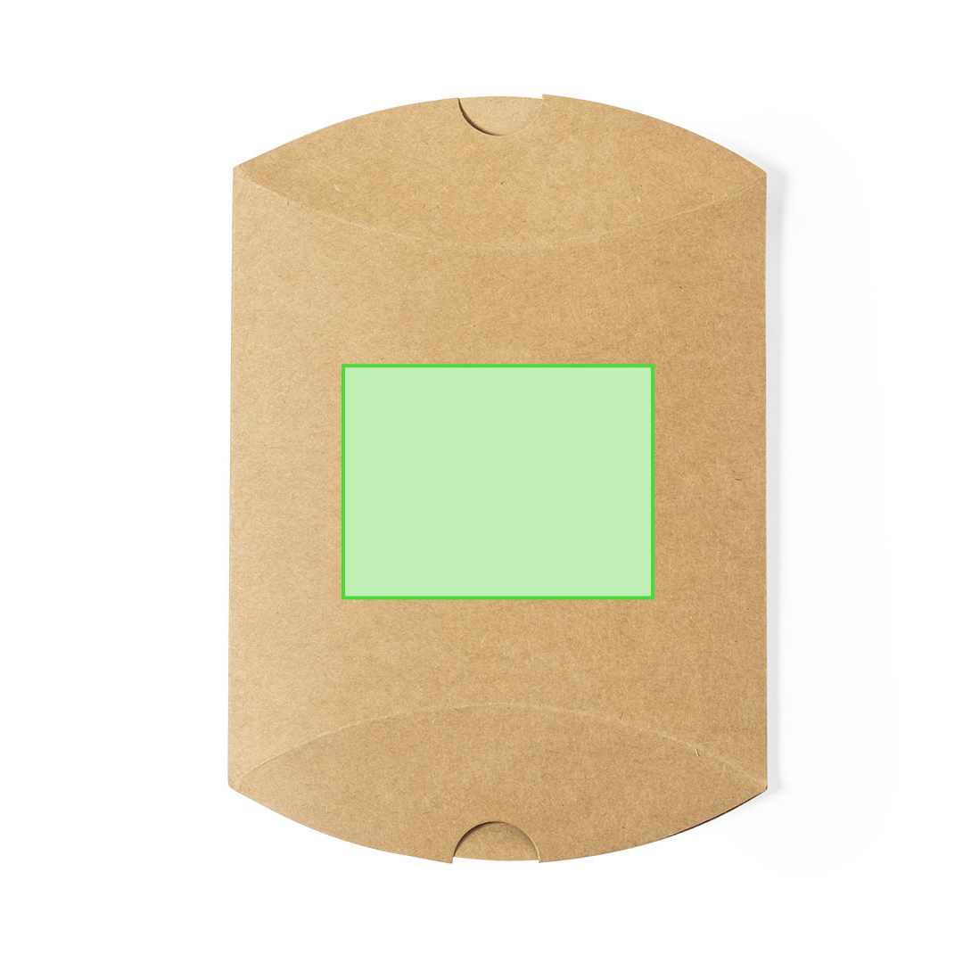 Estuche de presentación mediano en cartón reciclado kraft — 14,5x12,7x3,7 cm, el estuche compacto kraft