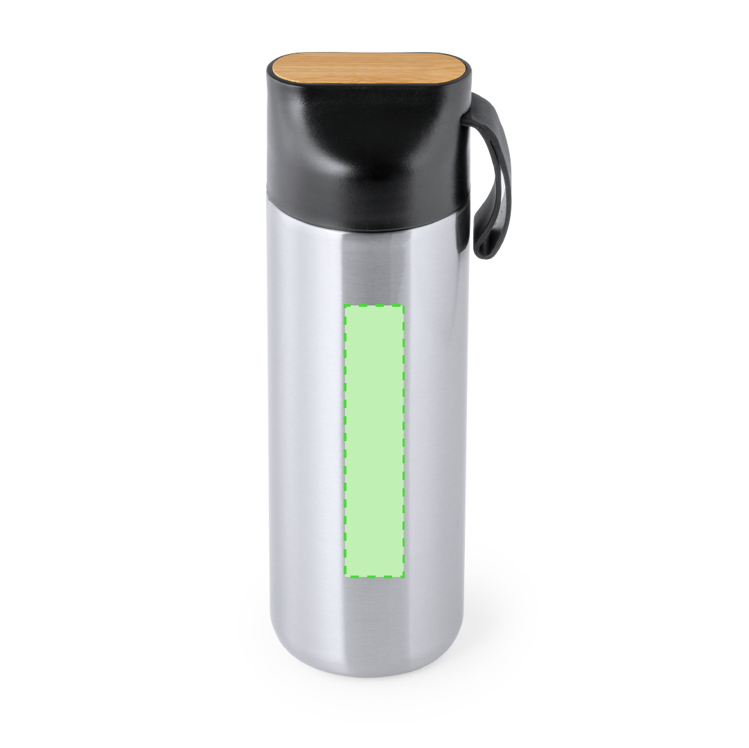 Set premium de bambú con termo acero 640ml y bloc de 80 hojas