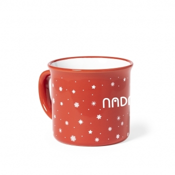 Taza navideña Verdux de cerámica — 280 ml, diseño vintage navideño, área de marcaje especial en frontal, presentada en caja kraft individual