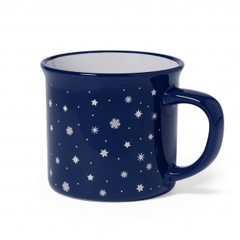 Taza navideña Verdux de cerámica — 280 ml, diseño vintage navideño, área de marcaje especial en frontal, presentada en caja kraft individual