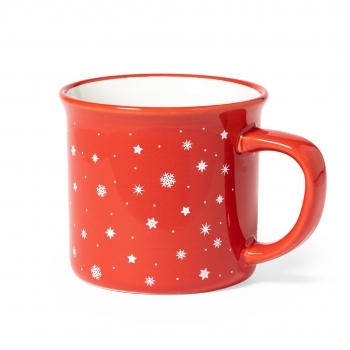 Taza navideña Verdux de cerámica — 280 ml, diseño vintage navideño, área de marcaje especial en frontal, presentada en caja kraft individual