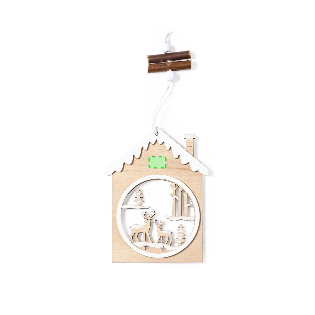 Adorno navideño Roman de madera — madera natural con accesorio para colgar, disponible en diseño Papá Noel y motivos navideños