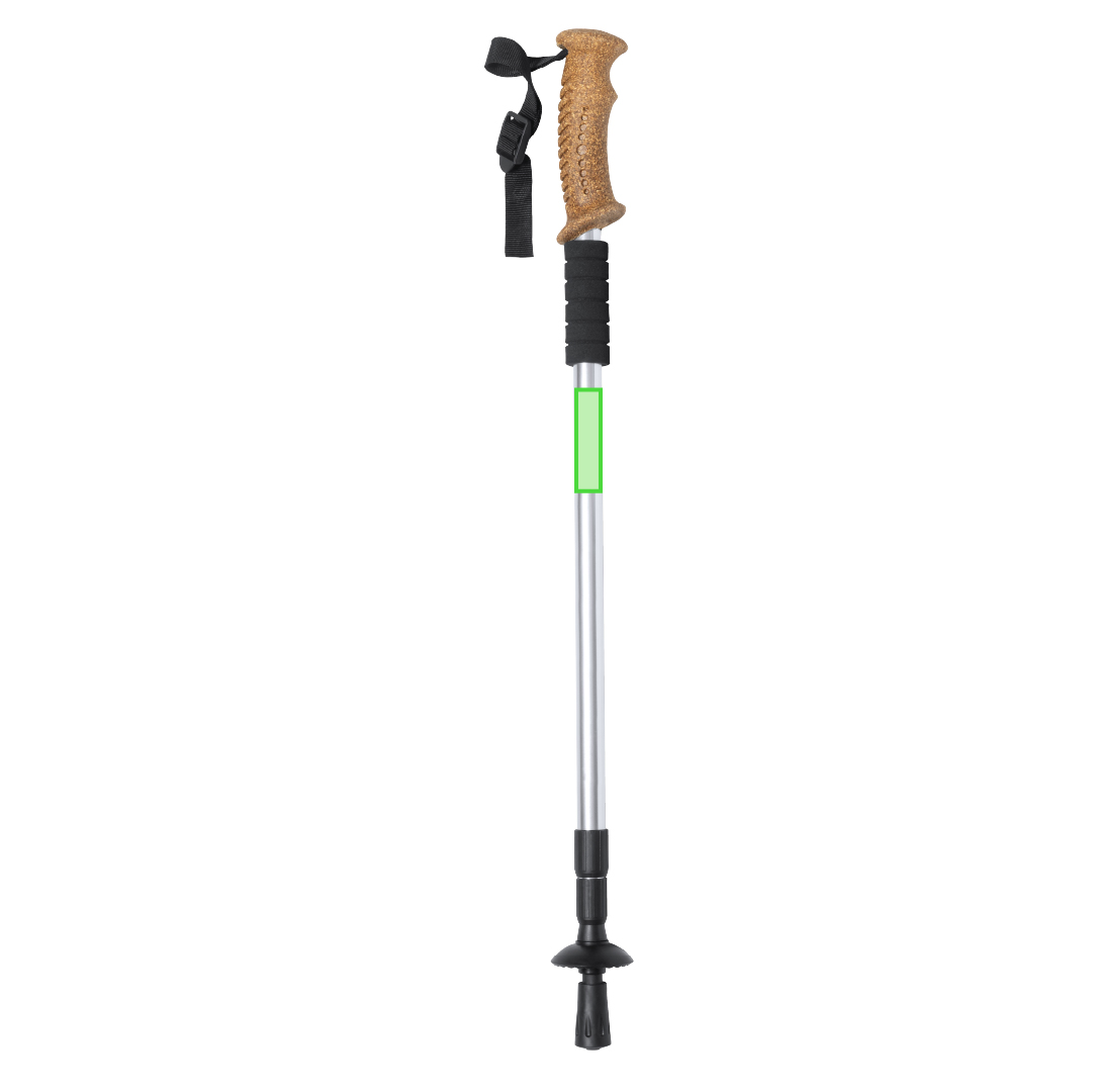 Bastón de aluminio con empuñadura de corcho plegable antishock