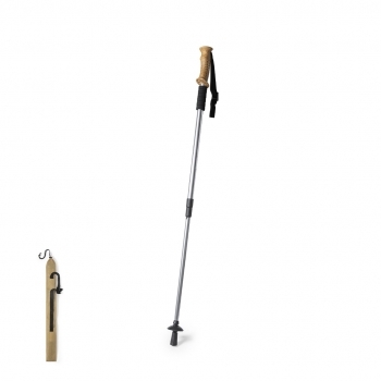Bastón de aluminio con empuñadura de corcho plegable antishock