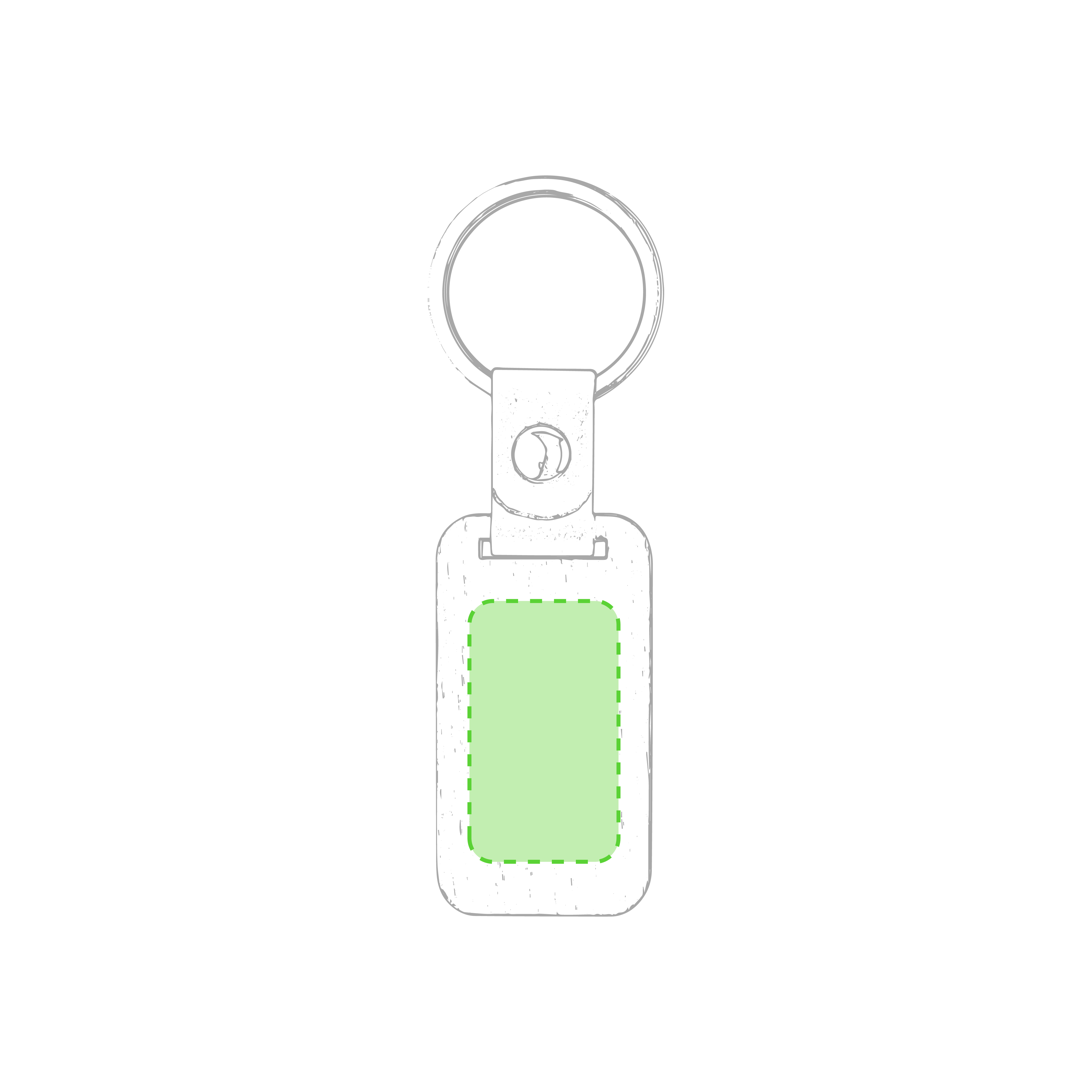 Llavero de madera natural con cinta de polipiel marrón y remache cromado