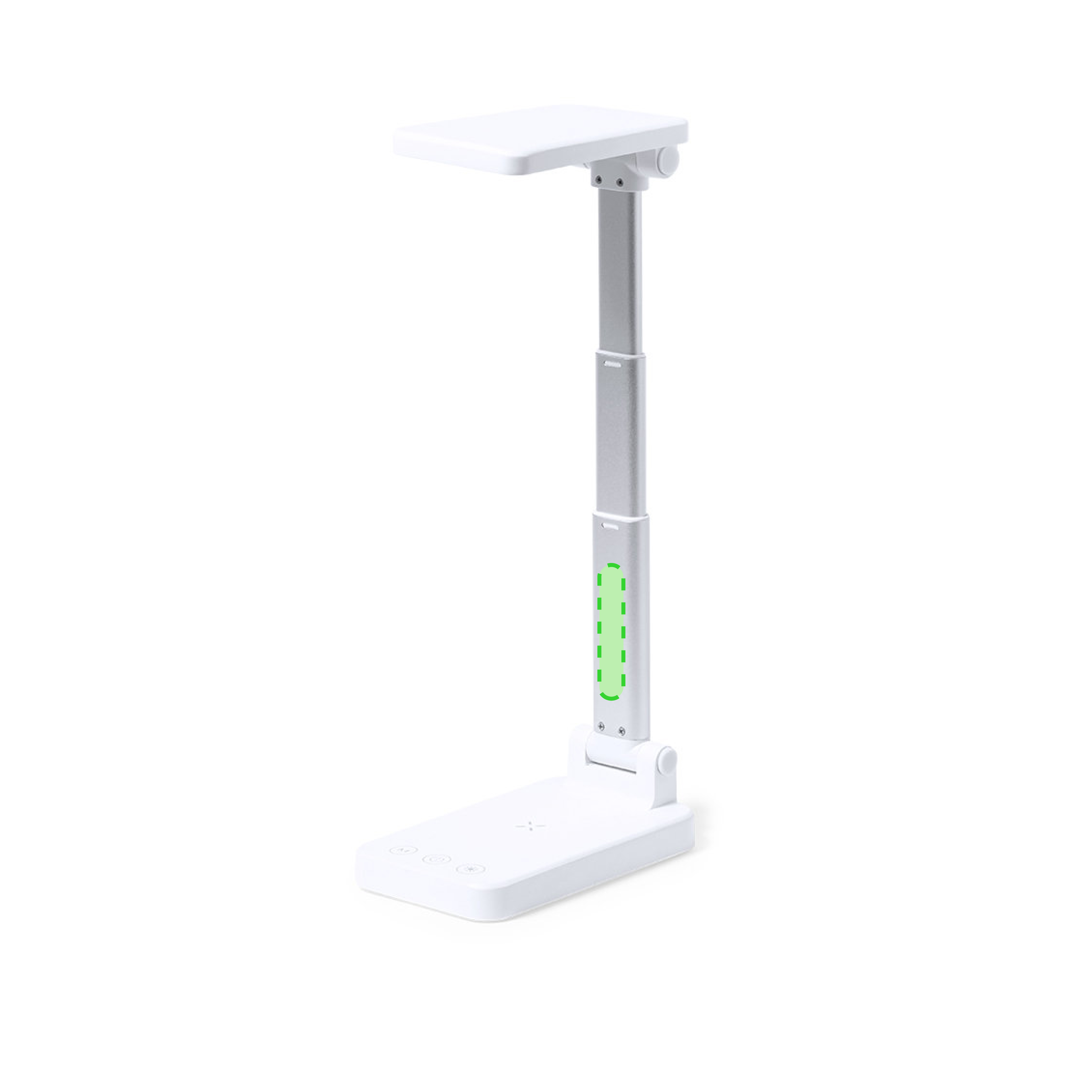 Lámpara plegable de aluminio con 28 LEDs y cargador inalámbrico 10W