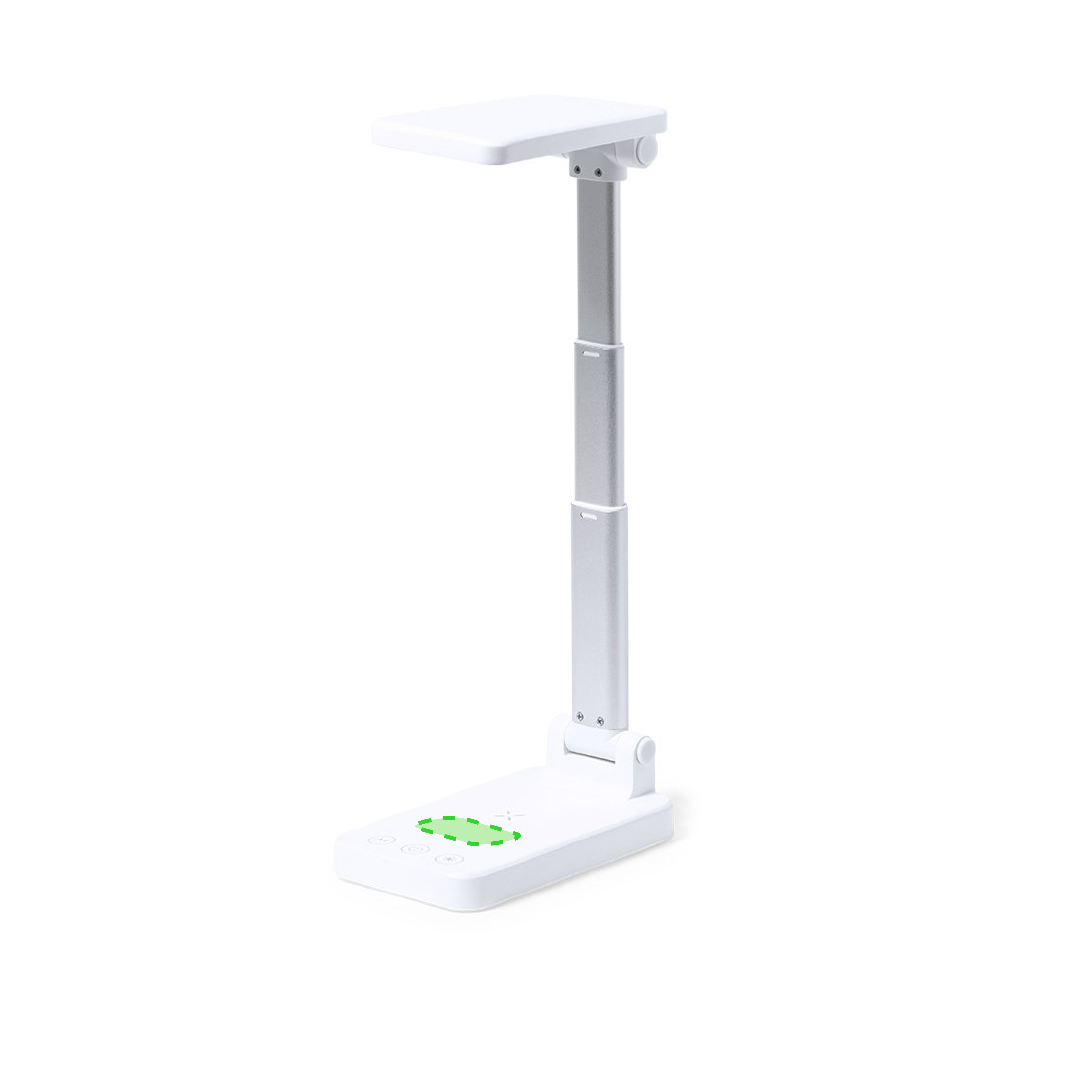 Lámpara plegable de aluminio con 28 LEDs y cargador inalámbrico 10W