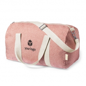 Bolso de algodón reciclado GRS 280 g/m² con bandolera de mosquetón y certificación disponible