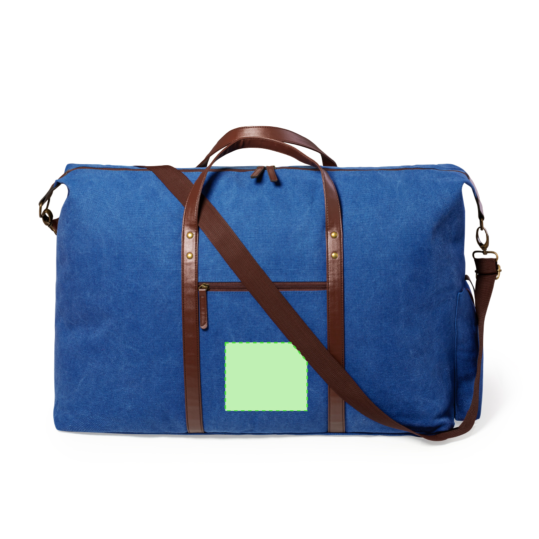 Bolso elegante de canvas 480 g/m² con asas de polipiel alrededor, bandolera mosquetón y bolsillo exterior