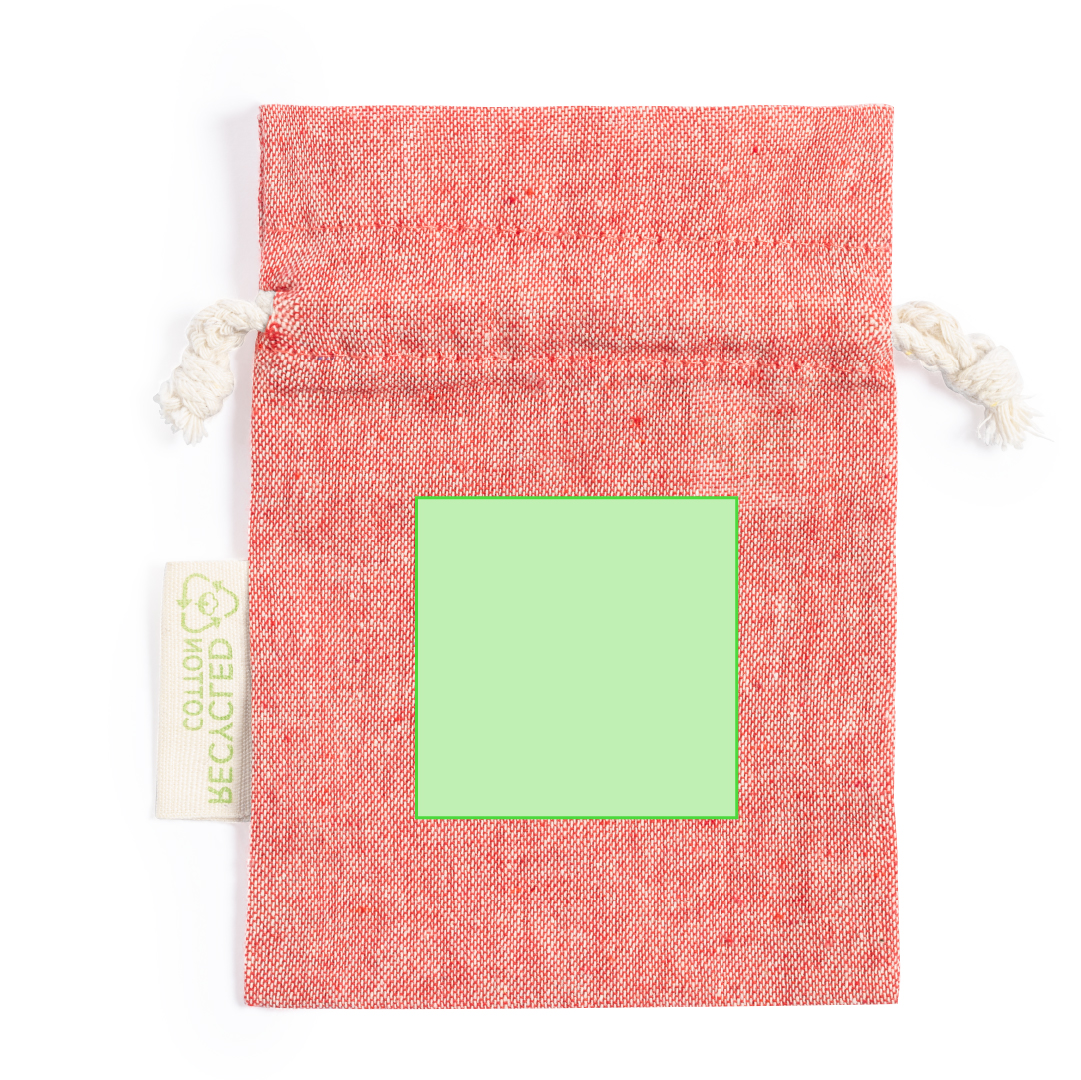 Bolsita pequeña de algodón reciclado GRS certificado 120 g/m² — 10x14 cm, para objetos pequeños