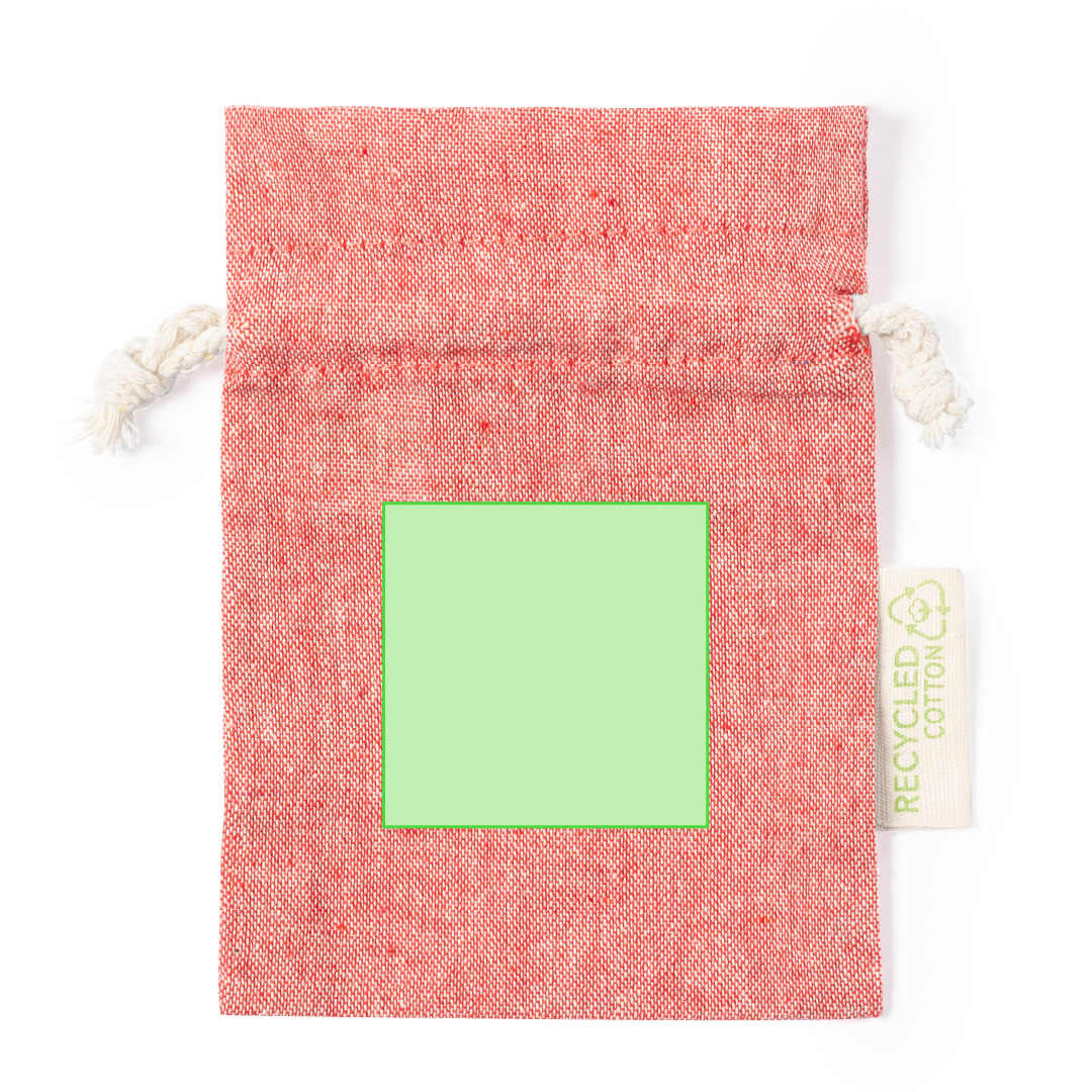 Bolsita pequeña de algodón reciclado GRS certificado 120 g/m² — 10x14 cm, para objetos pequeños