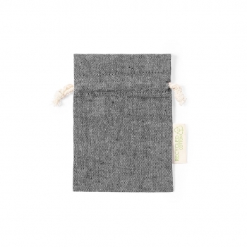 Bolsita pequeña de algodón reciclado GRS certificado 120 g/m² — 10x14 cm, para objetos pequeños