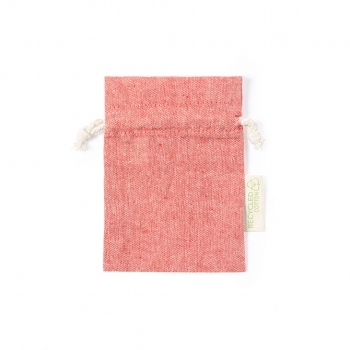 Bolsita pequeña de algodón reciclado GRS certificado 120 g/m² — 10x14 cm, para objetos pequeños