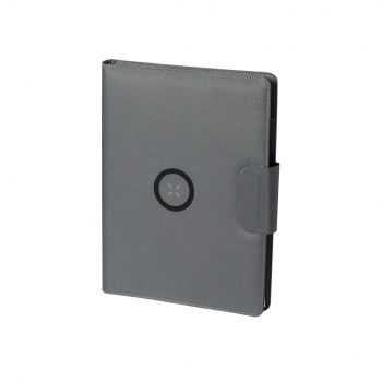 Carpeta multifunción de RPET con cargador 10W y power bank 5000 mAh