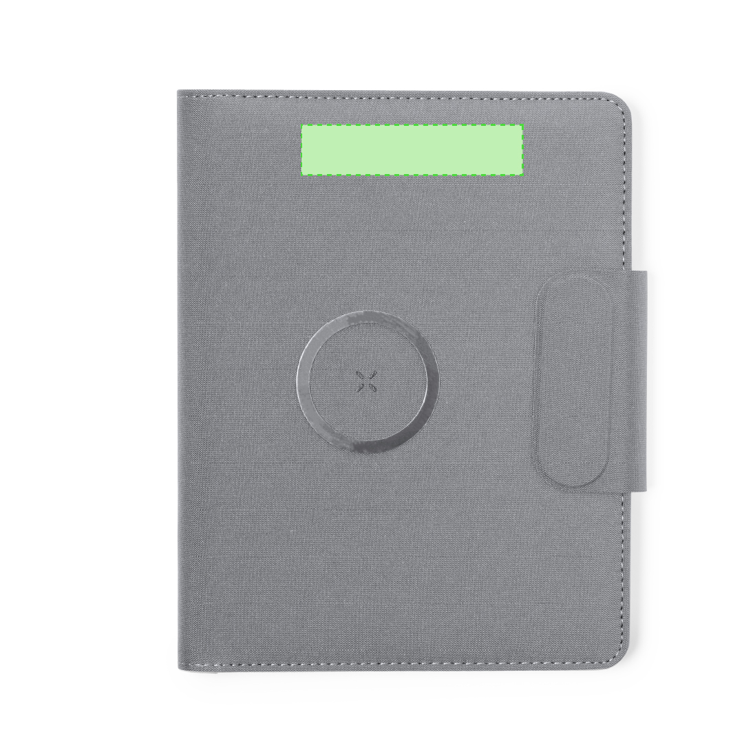 Bloc multifunción de RPET con cargador 10W y batería externa 5000 mAh