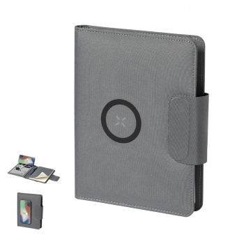 Bloc multifunción de RPET con cargador 10W y batería externa 5000 mAh