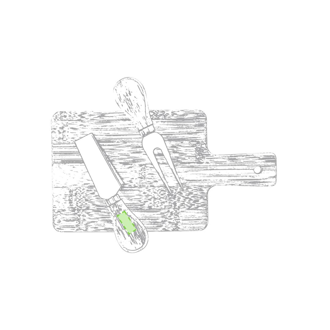 Set de utensilios para quesos de bambú con acero inoxidable de corte y presentación 3 piezas