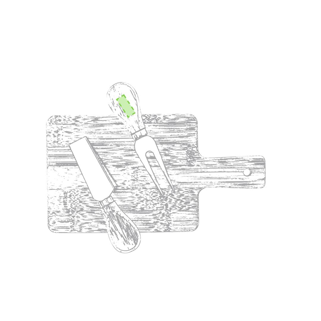 Set de utensilios para quesos de bambú con acero inoxidable de corte y presentación 3 piezas