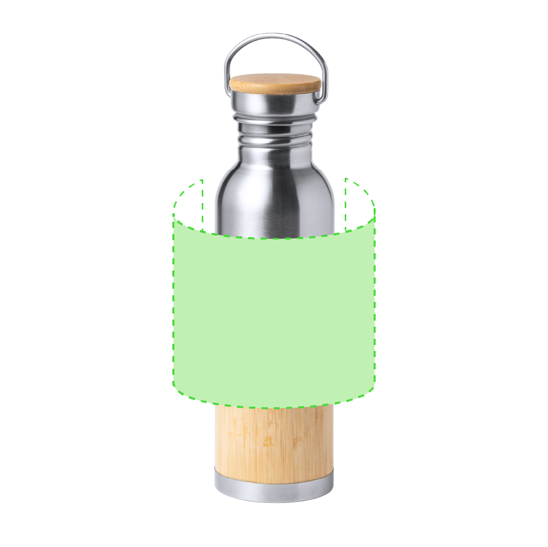 Botella premium XL de acero inoxidable y bambú 800 ml