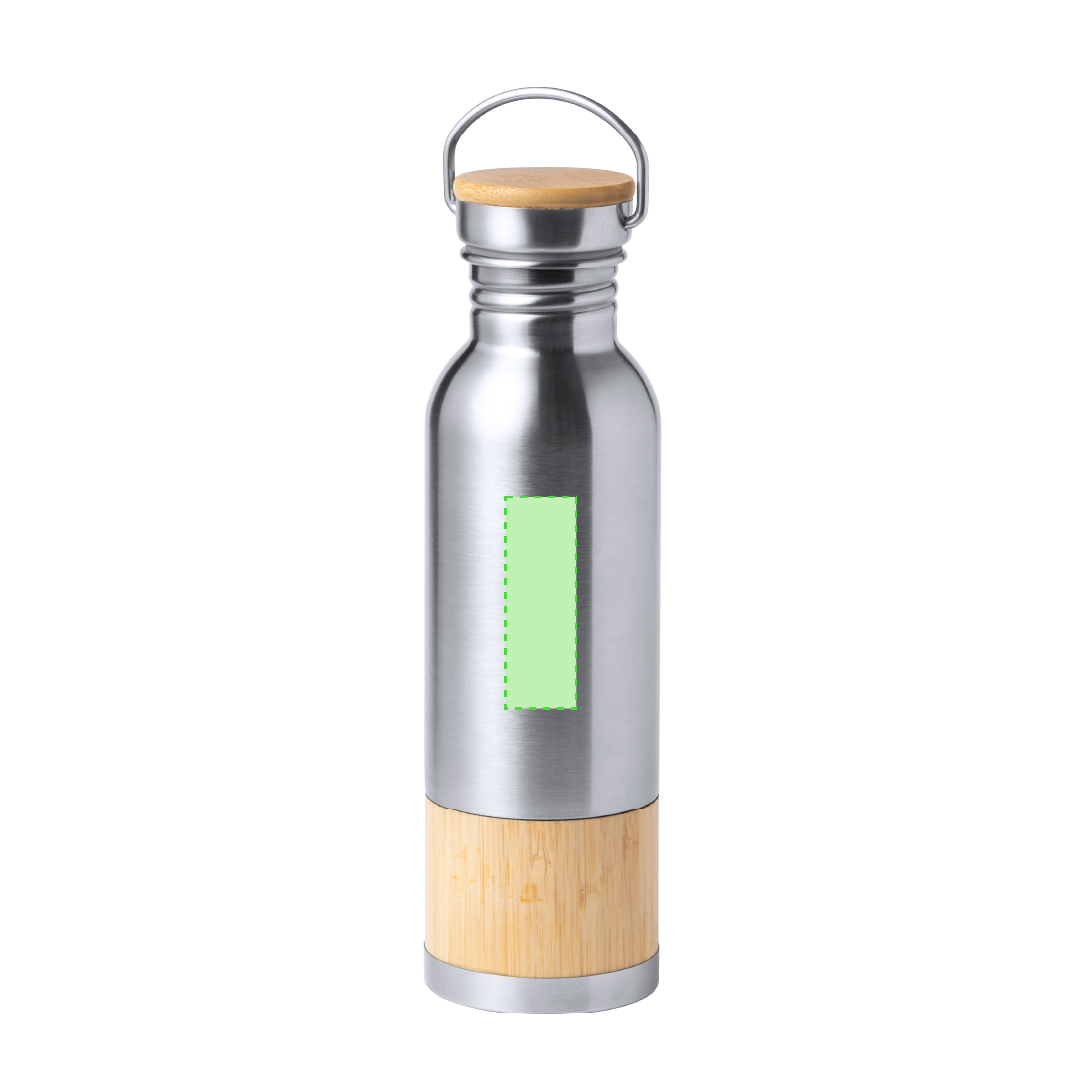 Botella premium XL de acero inoxidable y bambú 800 ml