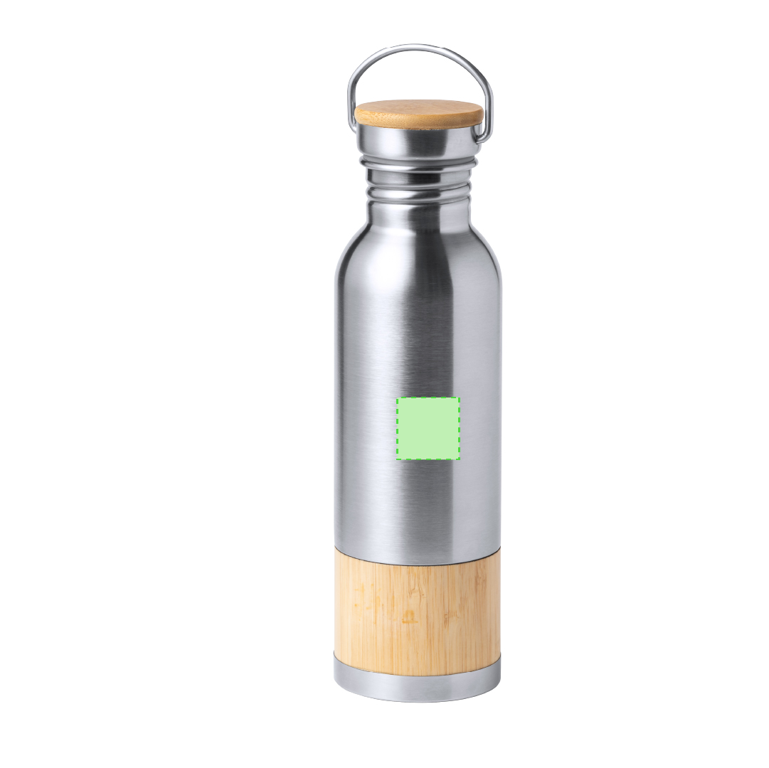 Botella premium XL de acero inoxidable y bambú 800 ml