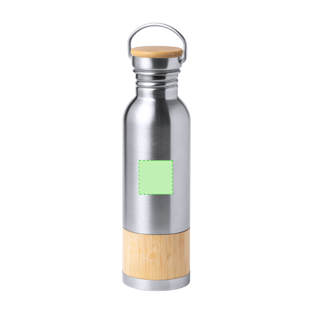 Botella premium XL de acero inoxidable y bambú 800 ml