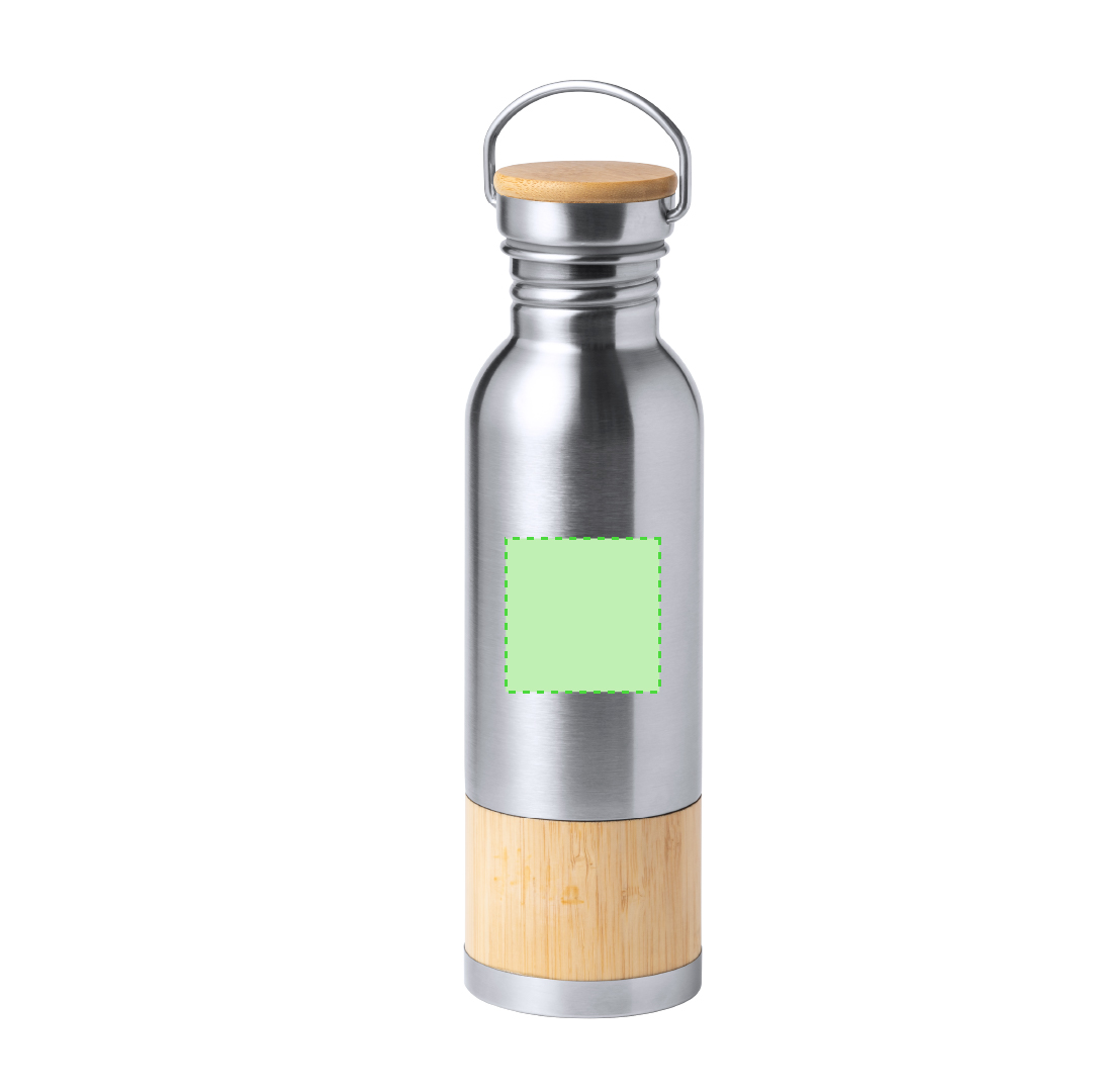 Botella premium XL de acero inoxidable y bambú 800 ml