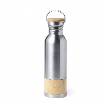 Botella premium XL de acero inoxidable y bambú 800 ml