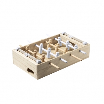 Minifutbolín de madera y caña de trigo 36,5×9,5×32 cm con 2 bolas incluidas