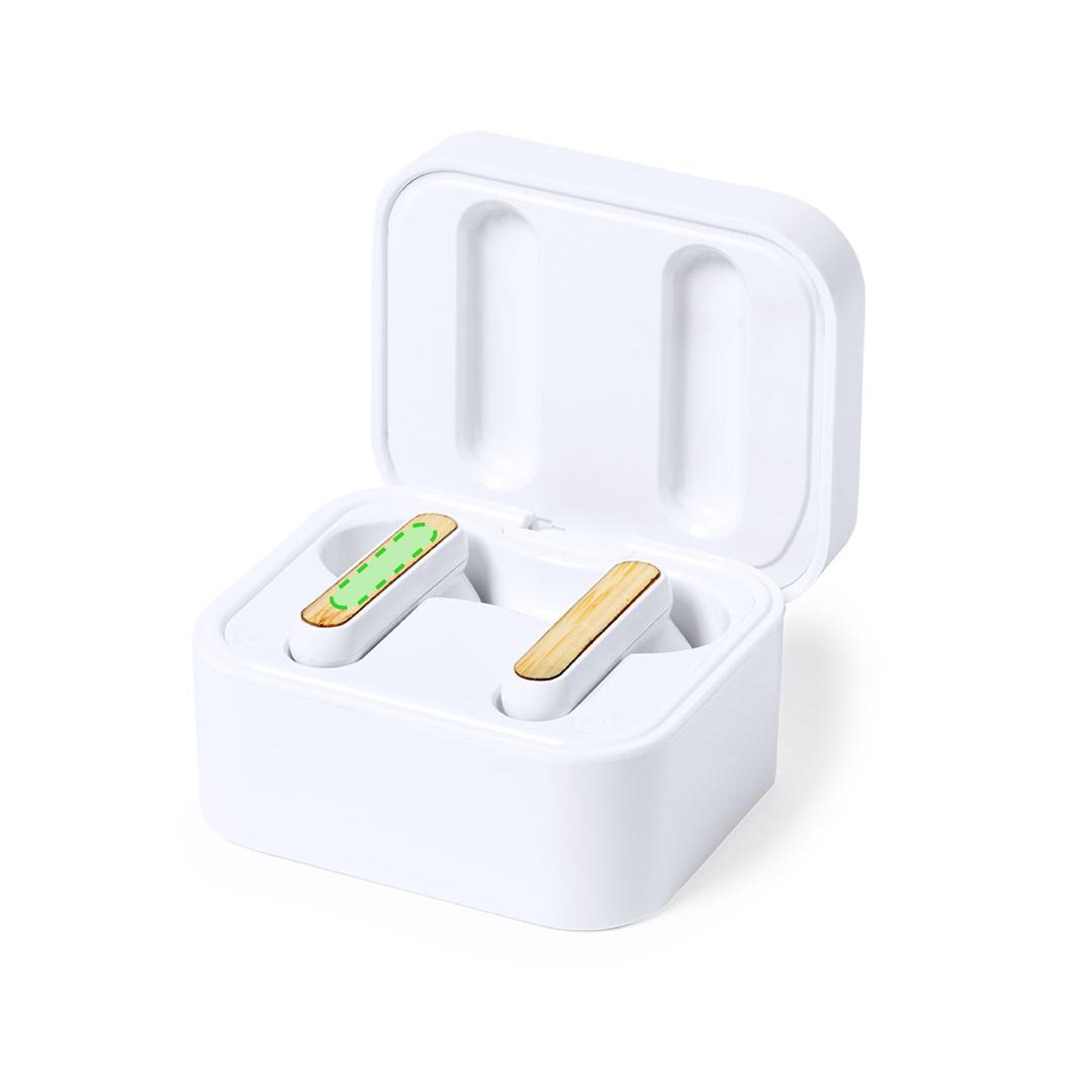 Auriculares cargador inalámbrico de Bambú/ ABS 10W de 30 mAh