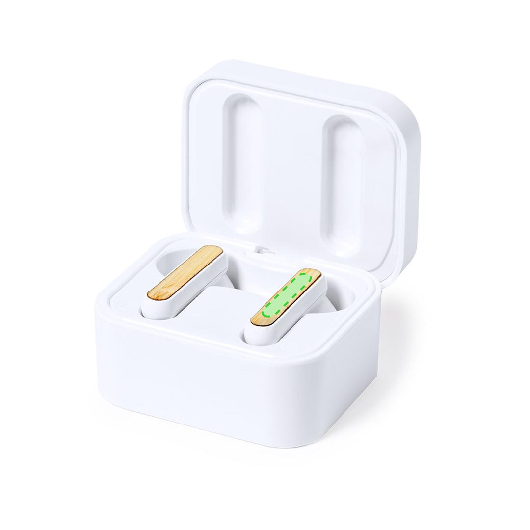 Auriculares cargador inalámbrico de Bambú/ ABS 10W de 30 mAh