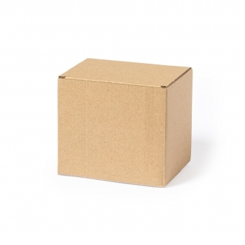 Caja de presentación para tazas en cartón corrugado kraft — 12x10,6x9 cm, diseñada específicamente para tazas