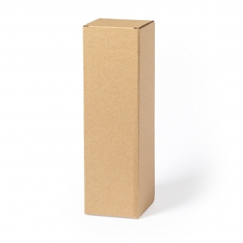 Caja de presentación para bidones en cartón corrugado kraft — 8x26,7x8 cm, diseñada para botellas y bidones