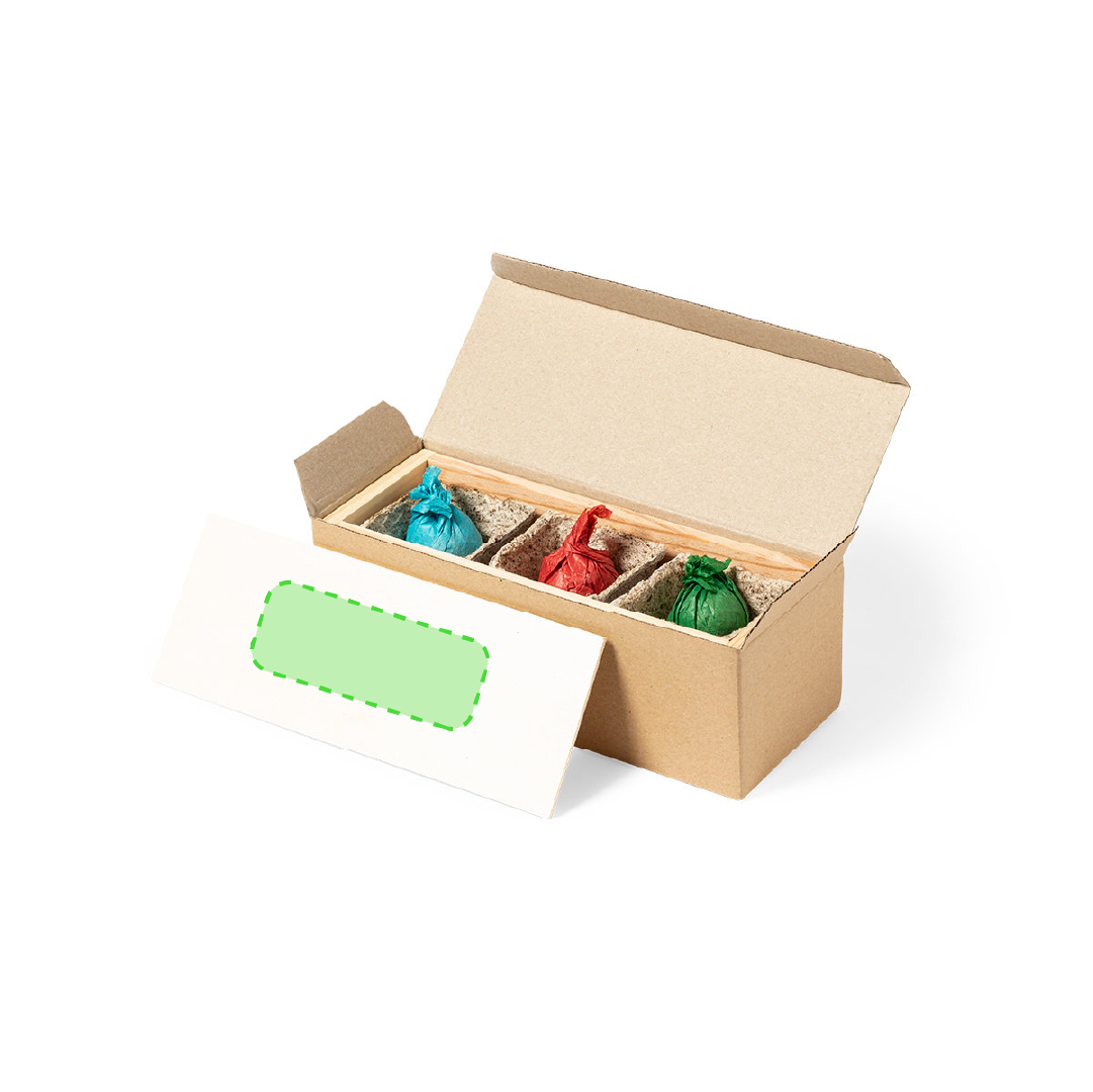 Kit huerto de madera con 3 semillas cilantro perejil y albahaca Made in Europe