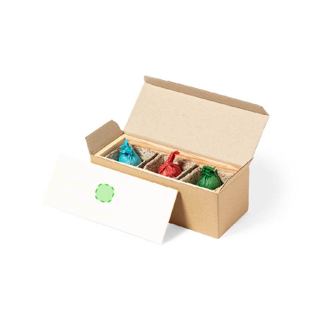 Kit huerto de madera con 3 semillas cilantro perejil y albahaca Made in Europe