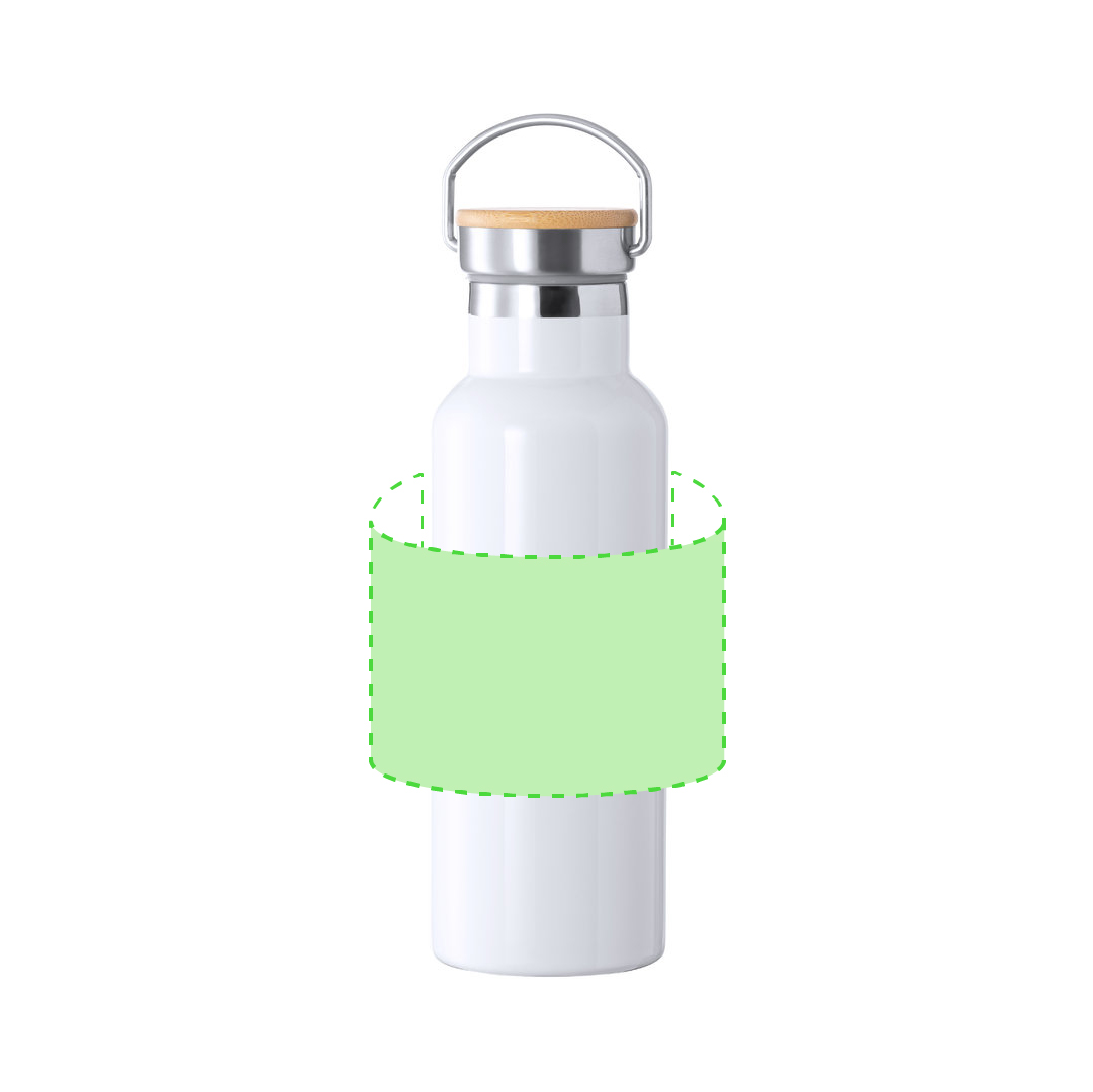 Bidón térmico de acero y bambú personalizable por sublimación 500 ml