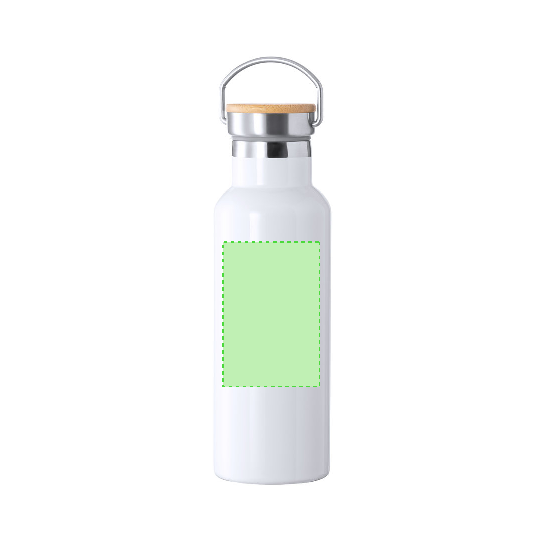 Bidón térmico de acero y bambú personalizable por sublimación 500 ml