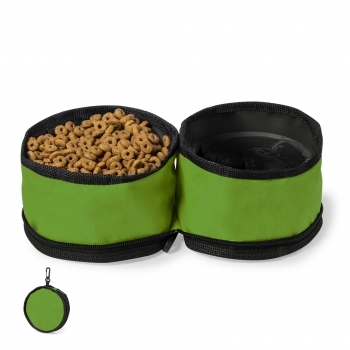 Bowl plegable 2 compartimentos poliéster RPET portátil comida agua