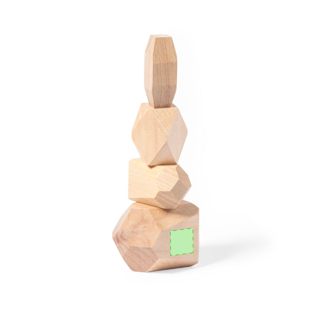 Juego de habilidad de 4 piezas de madera de pino en bolsa de algodón