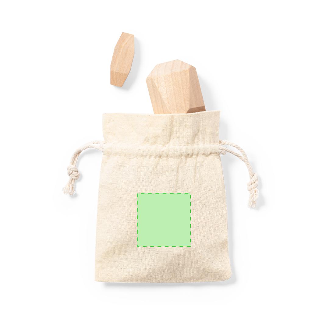 Juego de habilidad de 4 piezas de madera de pino en bolsa de algodón