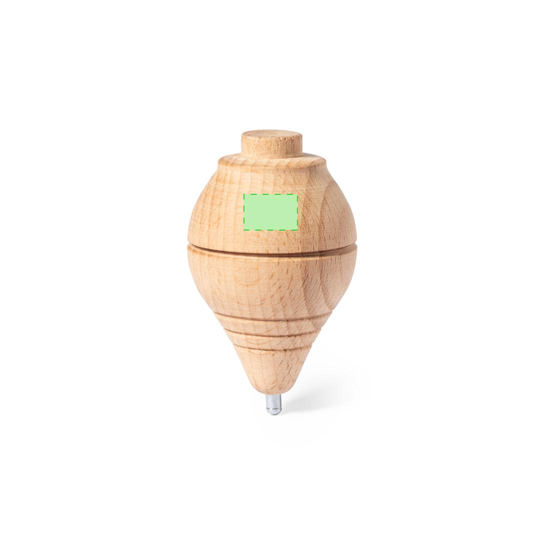 Peonza de madera maciza resistente con cuerda algodón 120 cm largo