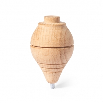 Peonza de madera maciza resistente con cuerda algodón 120 cm largo