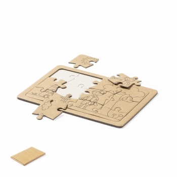 Set 2 puzzles de cartón reciclado 12 piezas cada uno en caja individual