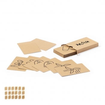 Juego concienciación ecológica cartón reciclado 36 tarjetas en caja