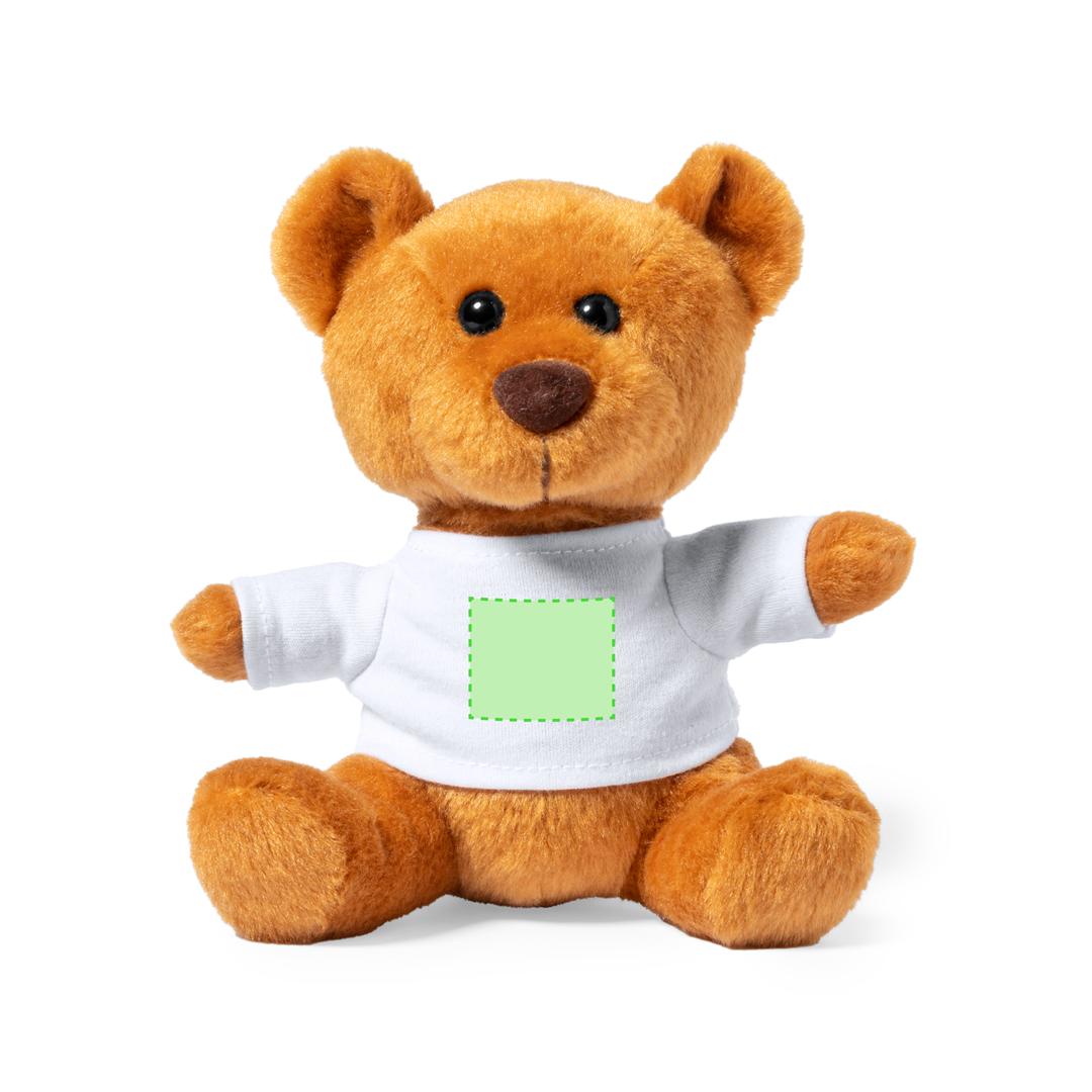 Osito de peluche con camiseta blanca extraíble fácil marcaje natural marrón